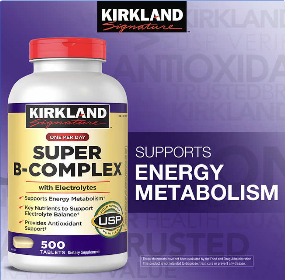 Kirkland Signature Super B-Complex с электролитами, 500 таблеток