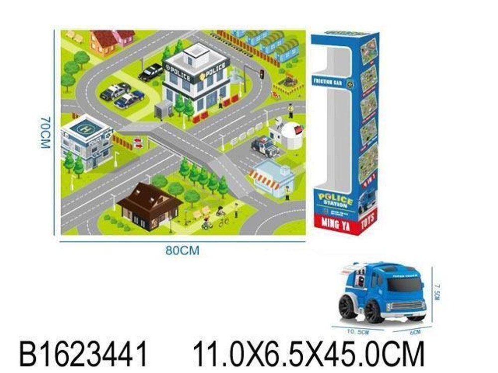Коврик игровой с машиной, коробка MY1401