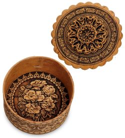 Народные промыслы BST-133/ 2 Шкатулка резная (береста)