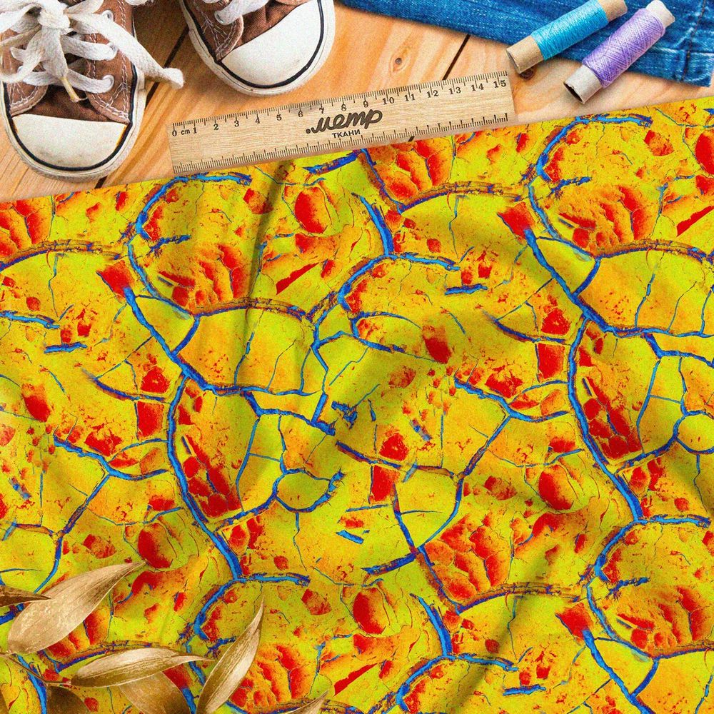 Ткань барби потрескавшаяся горячая земля