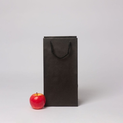 Пакет 17x35x15, чёрный, плотный крафт