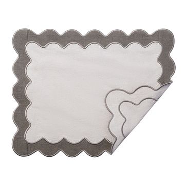 Салфетка под приборы с контрастным кантом серого цвета из коллекции trendy ruffles, 35х45 см