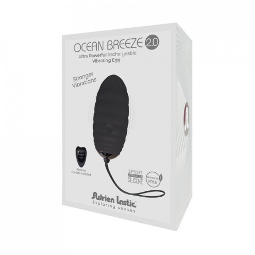 Виброяйцо Ocean Breeze 2.0 с пультом ДУ черное от Adrien Lastic