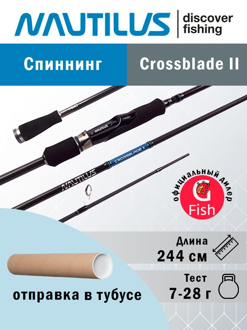 Спиннинг Crossblade II CBS-II-702UL 214см 2-7гр