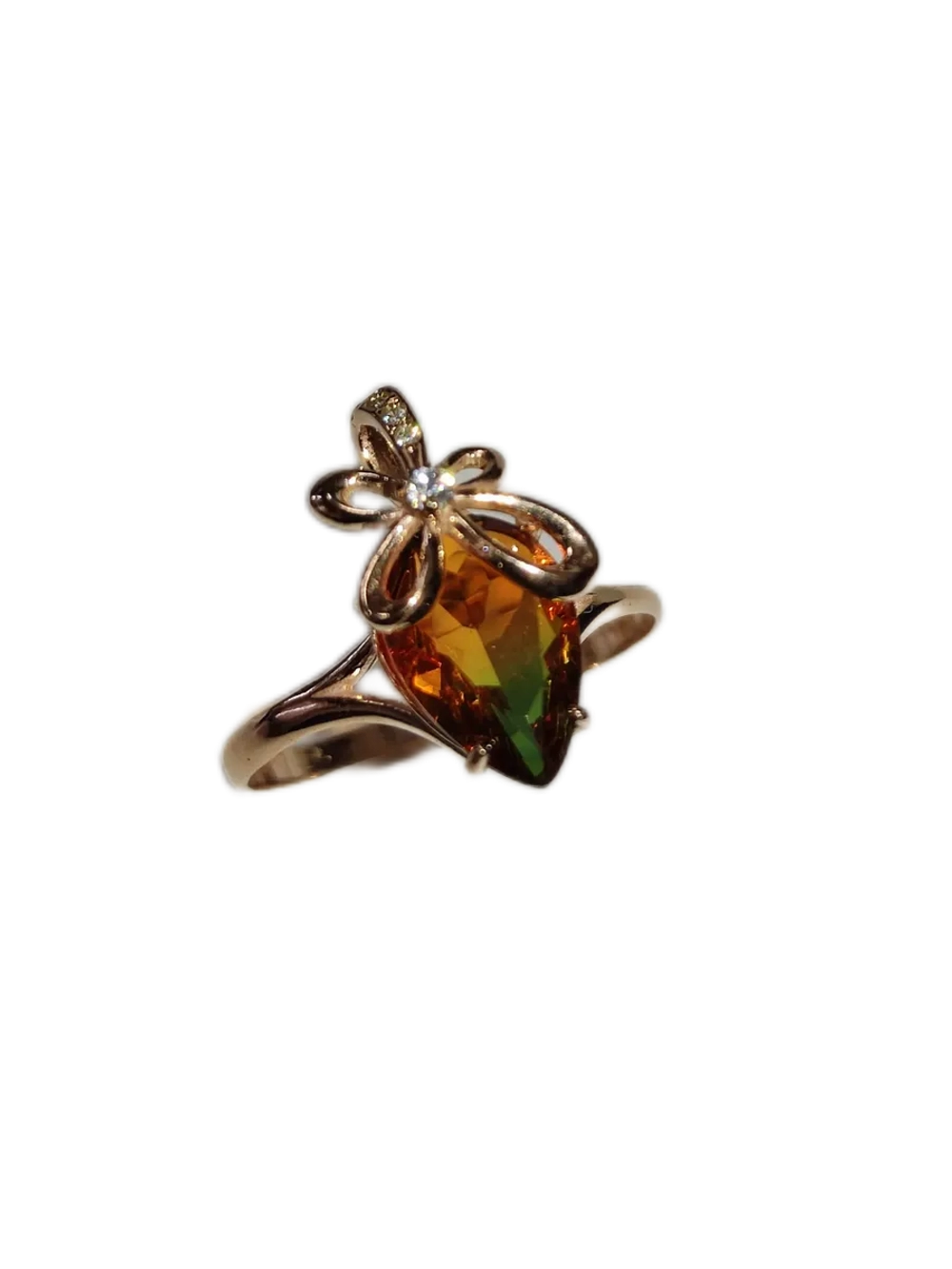 Кольцо бижутерное с ситаллом "Турмалиновое очарование"