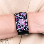 Браслет Fiore Luna на черном кожаном ремешке CB00100-5