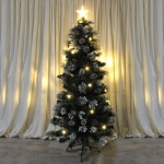 Ёлка светодиодная «Царская» 210 см,ПВХ+леска, шишки, белое напыление, Теплый белый (270 веток) (T2121-210)