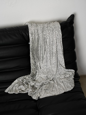 Юбка горох, плиссе, шелк, белая