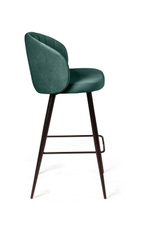 Стул барный Mont Blanc, бархат изумрудный 87 / черный конус