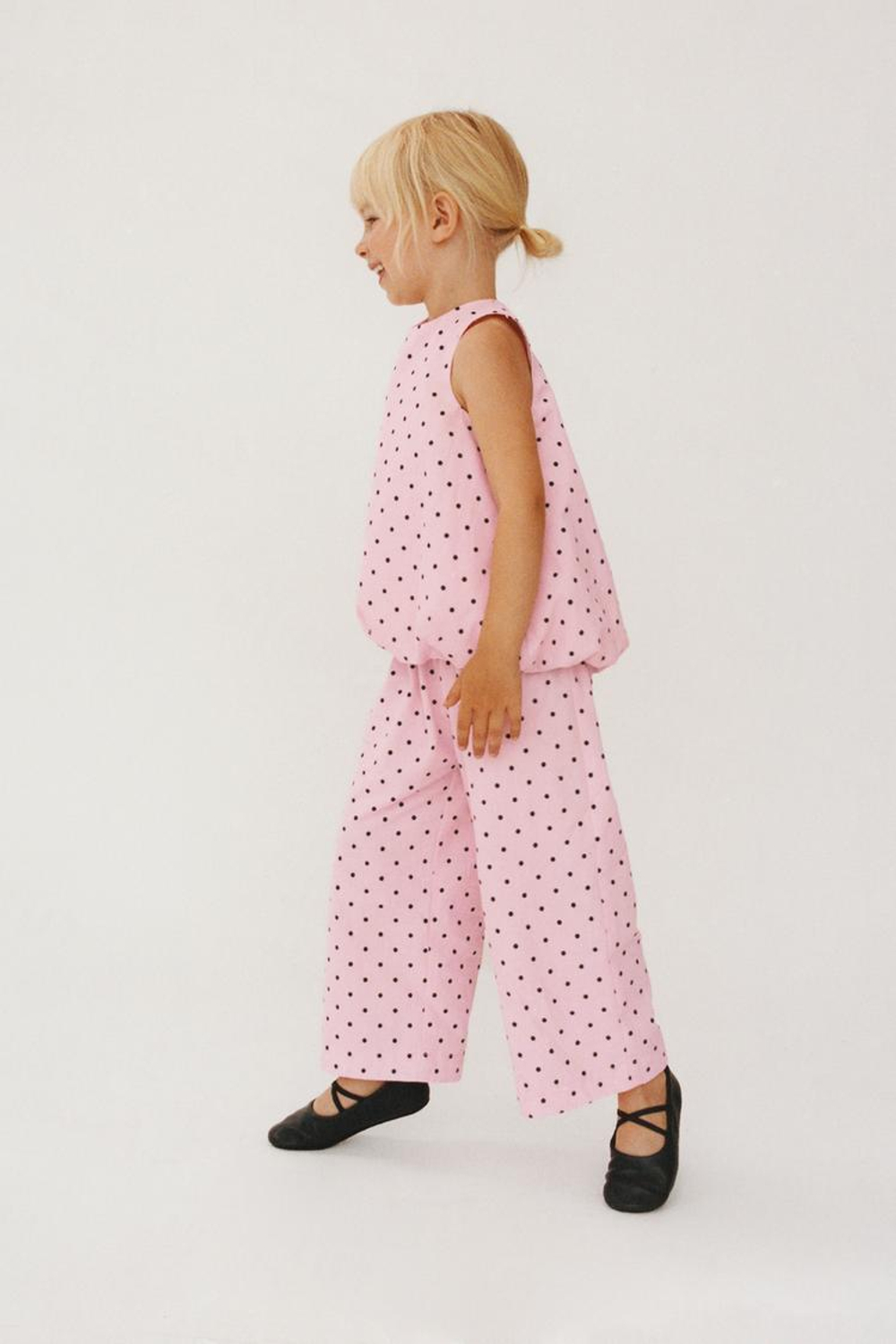 ZARA ТОП С ПРИНТОМ В ГОРОШЕК, РОЗОВЫЙ