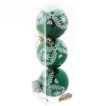 Новогодние шары 7см (набор 3шт) «Хвойные веточки», зеленый