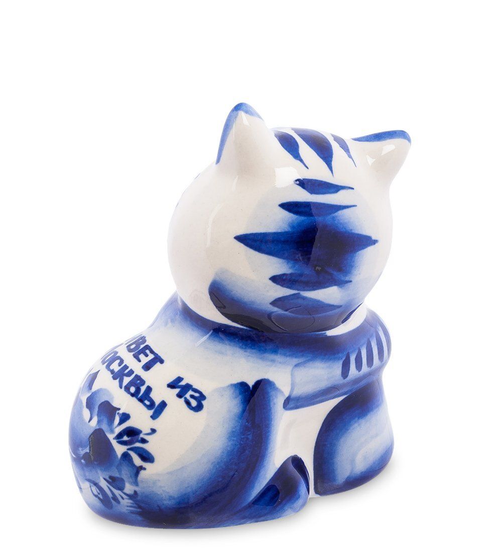 ГЛ- 349 Фигурка «Кот-Сластена» (Гжельский фарфор)