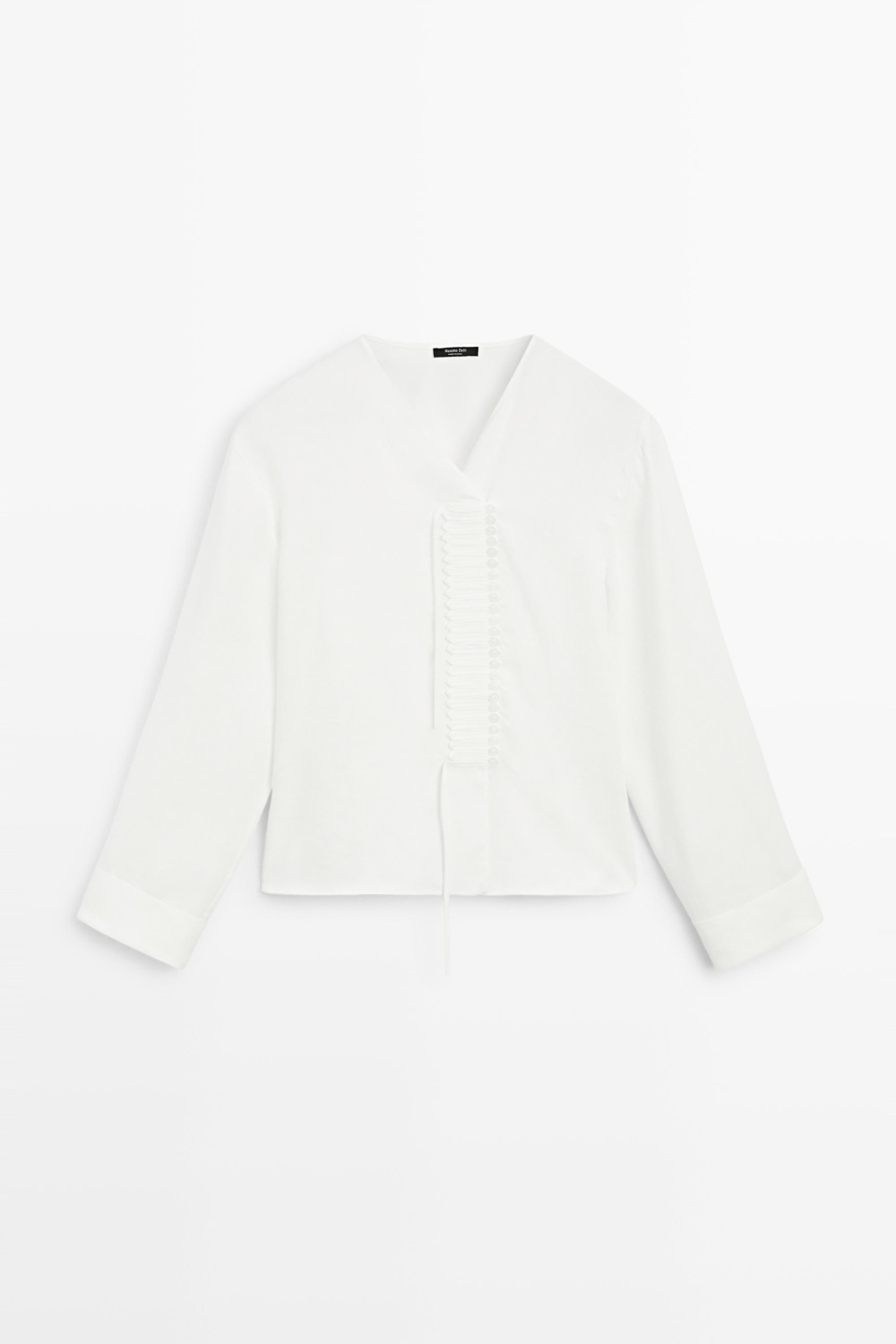 Massimo Dutti Блуза из льняной ткани с пуговицами, белый