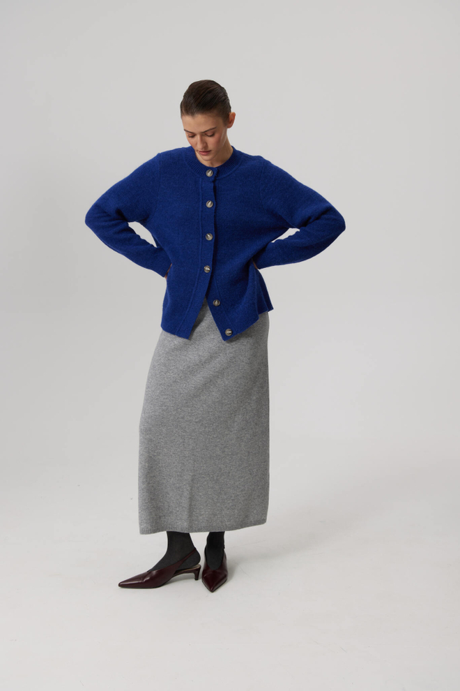 Юбка А-силуэта с кашемиром гладкая