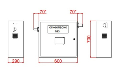 Шкафной газораспределительный пункт ГРПШ-ОХТА-RF-25-1-ЛП-С16 (серый)