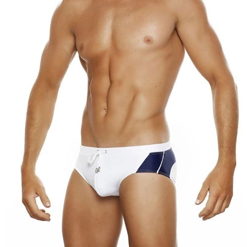 Мужские плавки белые с темно-синей вставкой Romeo Rossi RR6605-10