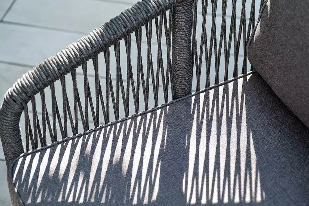 "Канны" лаунж-зона 4-местная плетеная из роупа (веревки), цвет темно-серый