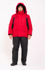 Зимний мужской костюм-поплавок ONERUS "Фишер -45" (Таслан) Красный/Черный