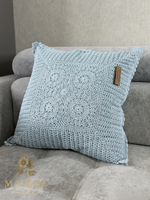 Подушка декоративная "Кружево" голубая 45x45x10см от J-LINE
