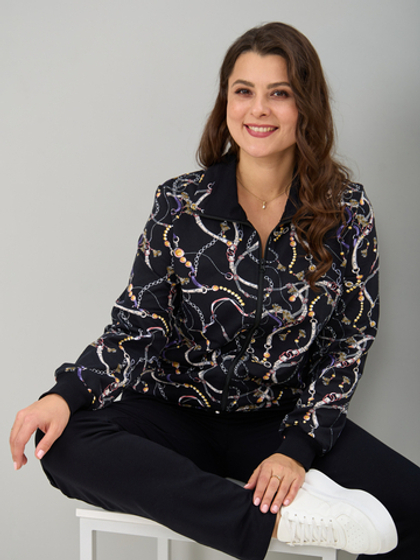 Костюм с брюками КБ-184/черныйремни-цепи