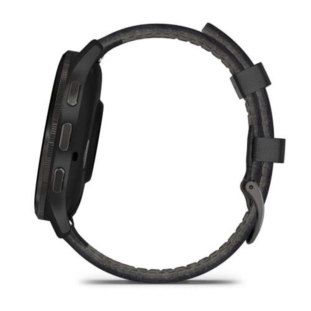 Смарт часы Garmin Venu 3 черные с серым безелем и кожаным ремешком
