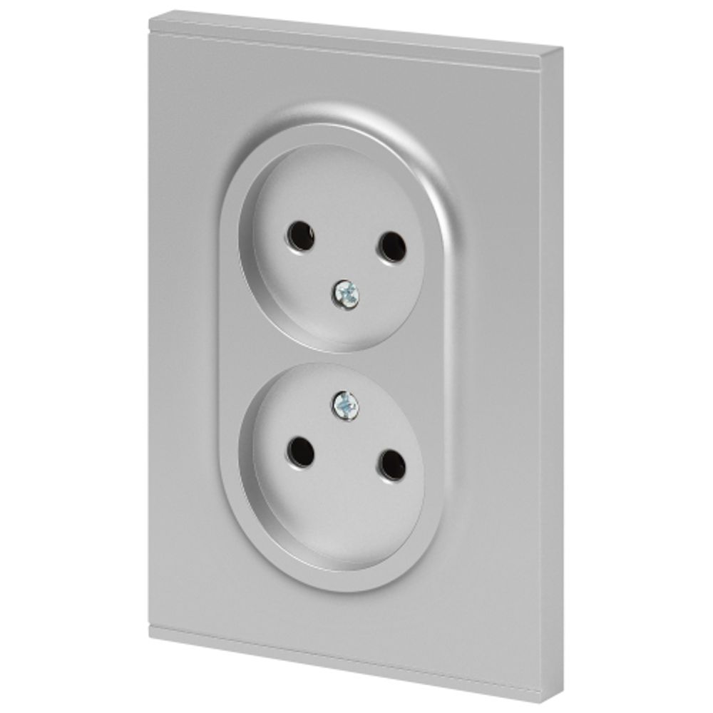 Розетка ЭРА Arktik 16-2107-03 без заземления двойная 2X2P 16А-250В алюминий | Эра Arktik