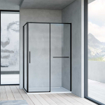 Душевой уголок Слим Софт (Slim Soft) Vincea VSR-1SS1011CLB, 1100*1000, черный, стекло прозрачное