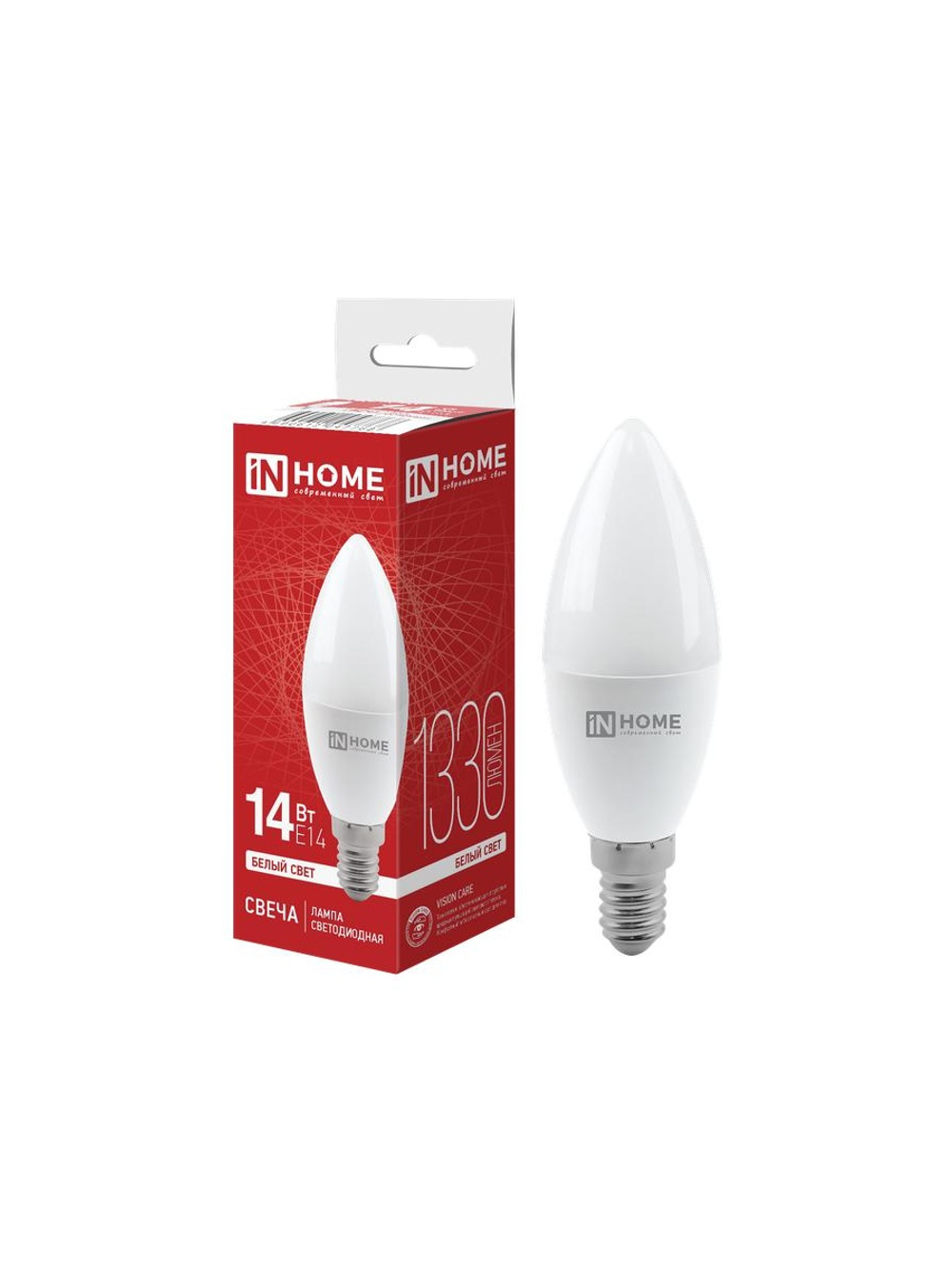 Лампа светодиодная LED-СВЕЧА-VC 14Вт E14 4000К 1330лм IN HOME 4690612047768