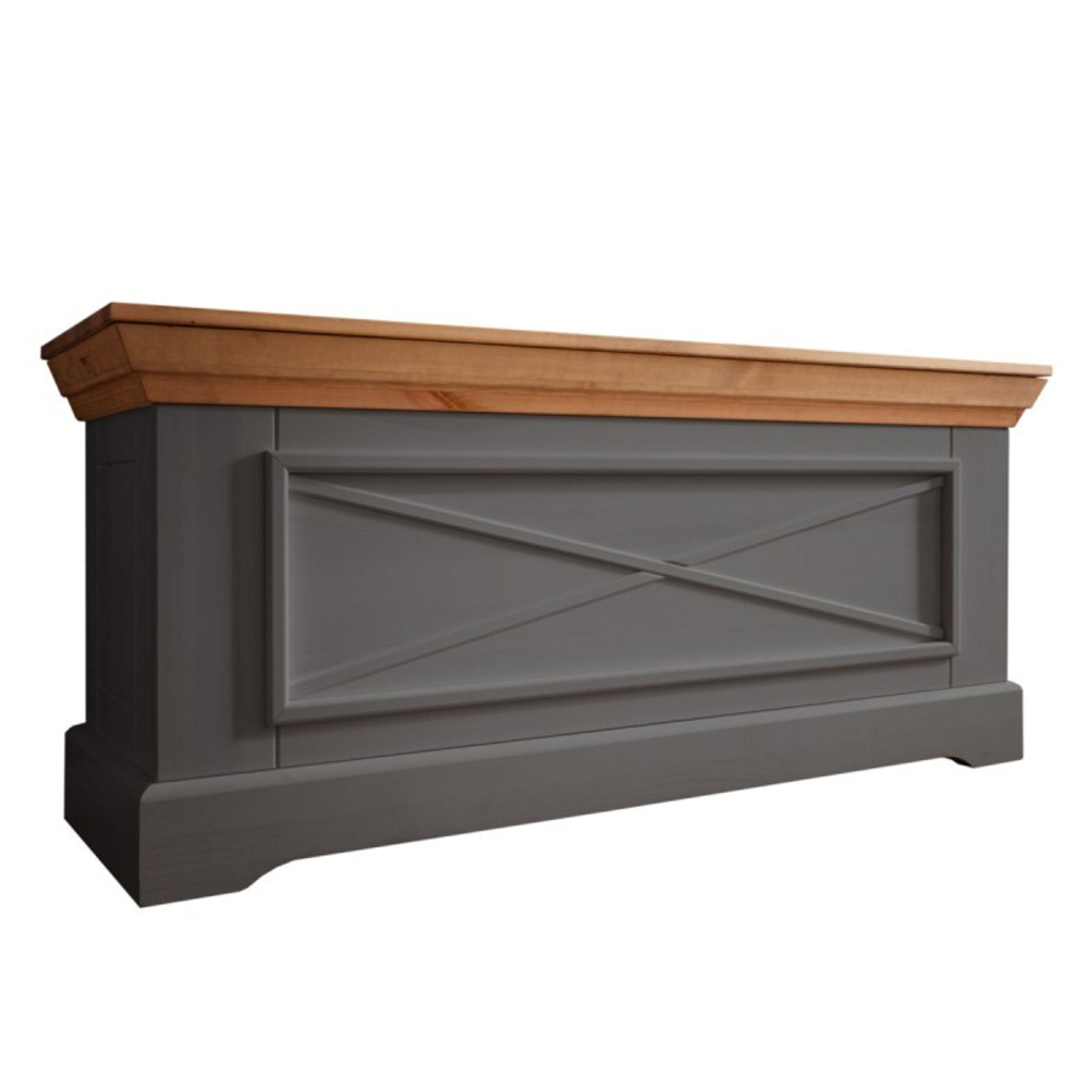 Сундук «Форест» с откидной крышкой серый 7012/бейц-масло