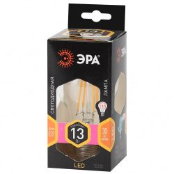 Лампочка светодиодная ЭРА F-LED A60-13W-827-E27 Е27 / Е27 13Вт филамент груша теплый белый свет