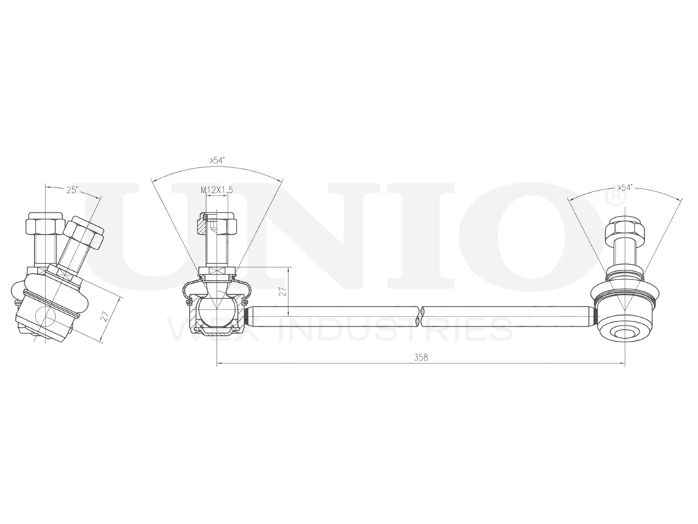 Стойка стабилизатора передняя правая UNIO SSP-50138