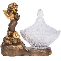 Сахарница стеклянная с крышкой Ангел Роуз Бронза