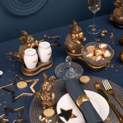 Конфетница-сахарница Кролик Банни Бронза с чашей