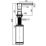 Дозатор для жидкого мыла, Gappo, встраиваем, 300 мл, хром, G404