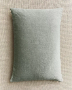 ZARA HOME ЛЬНЯНАЯ НАВОЛОЧКА ДЛЯ ДЕКОРАТИВНОЙ ПОДУШКИ, СИНИЙ