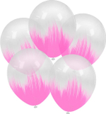 Воздушные шары Орбиталь с рисунком Розовый браш, 5 шт. размер 12" #811010