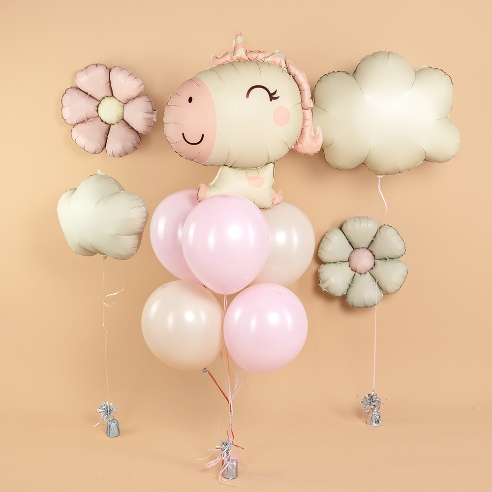 Шар (31''/79 см) Фигура, Милый единорог, Розовый, Сатин, 1 шт. В024