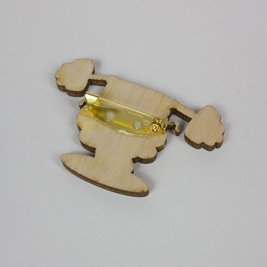 Деревянный значок. Мозги Сила