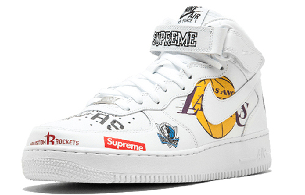 Supreme X Nike Air Force 1 Nba White Hyper Sneakers