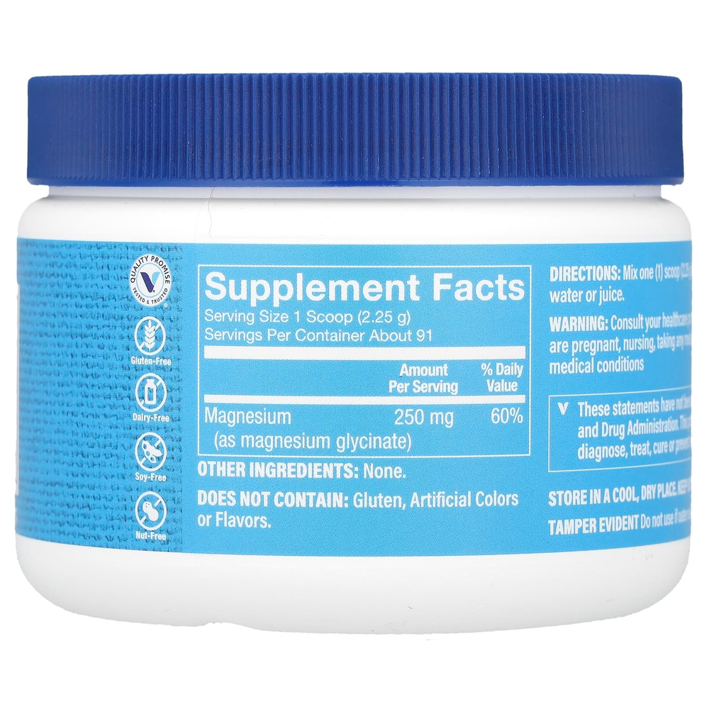 The Vitamin Shoppe, Порошок глицината магния, без добавок, 205 г (7,23 унции)