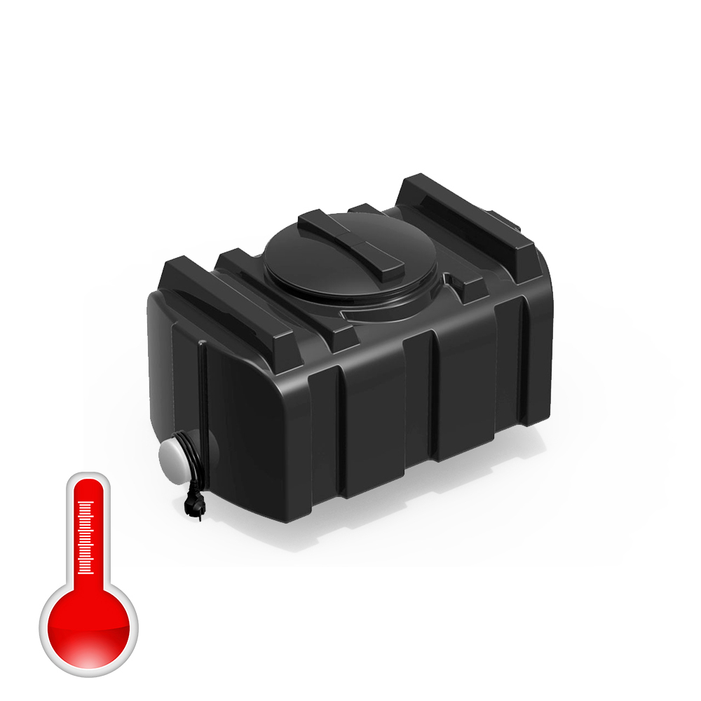 Бак для душа серии «R» 100 л  черный с подогревом, с лейкой, с уровнемером Полимер-Групп(810x470x520см;8кг;черный) - арт.559259.2