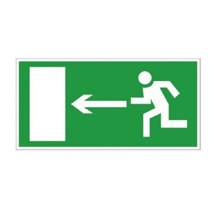 Знак-наклейка "Направление к эвакуационному выходу налево" (фотолюминесцентный)