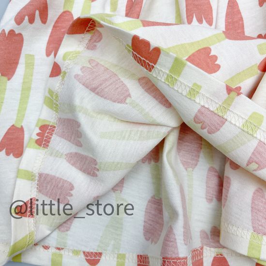 Платье хлопковое, Молочное, с тюльпанами