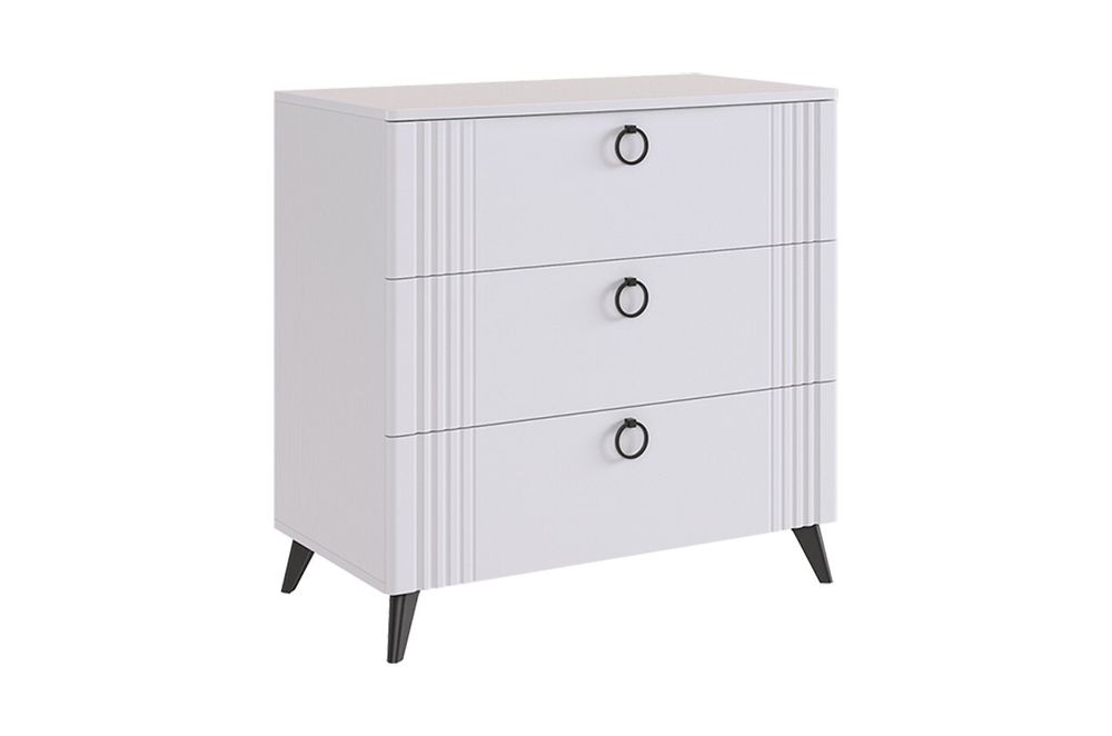 Комод "Ева"(Белое дерево/Белый матовый)