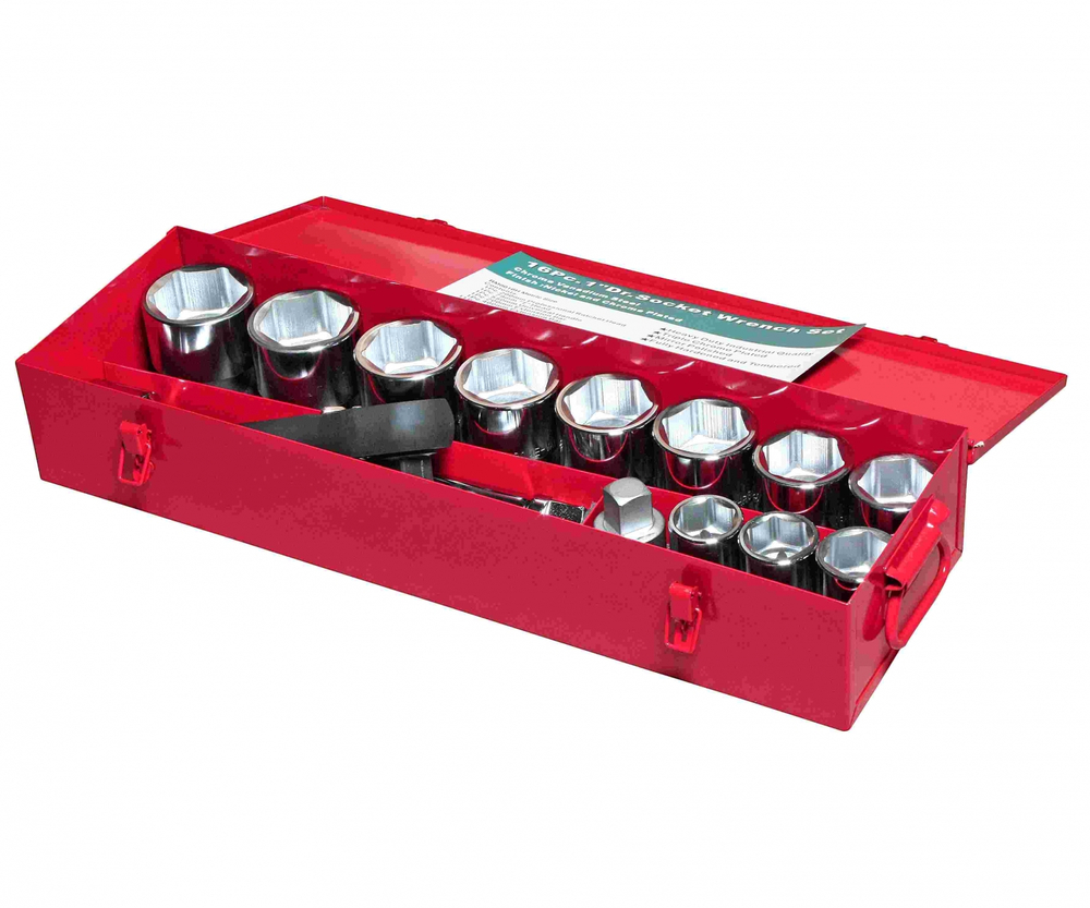 НАБОР ГОЛОВОК ТОРЦЕВЫХ JTC-H816M 6-гранных 1" 36-65мм (в металлическом кейсе) 16 предметов