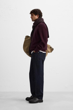 ZARA СВИТЕР ЖЕМЧУЖНОЙ ВЯЗКИ, БОРДОВЫЙ