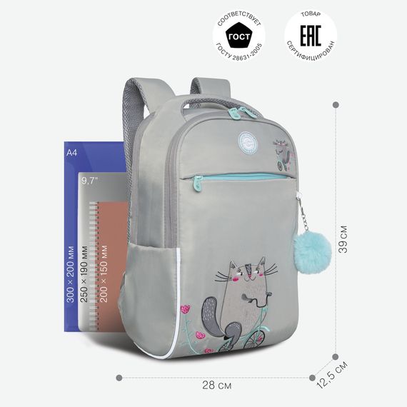 Çanta \ Bag \ RG-367-3 Рюкзак школьный (/2 серый)