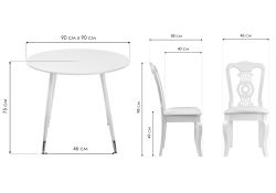 Обеденная группа Эдолина white / butter white