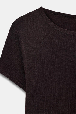 ZARA ДЛИННОЕ ПЛАТЬЕ С КОРОТКИМИ РУКАВАМИ, КОРИЧНЕВЫЙ