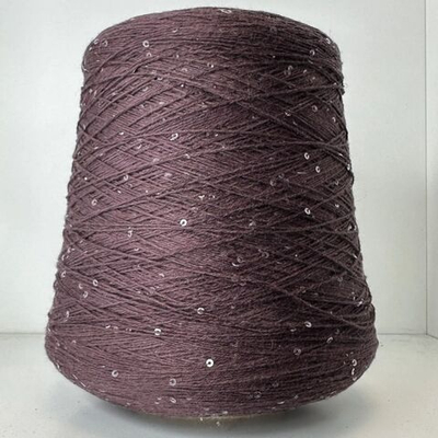 COTTON PAILLETTES; 96% хлопок, 4% пайетки; 400м/100гр; цвет: коричневый баклажановый, прозрачные пайетки